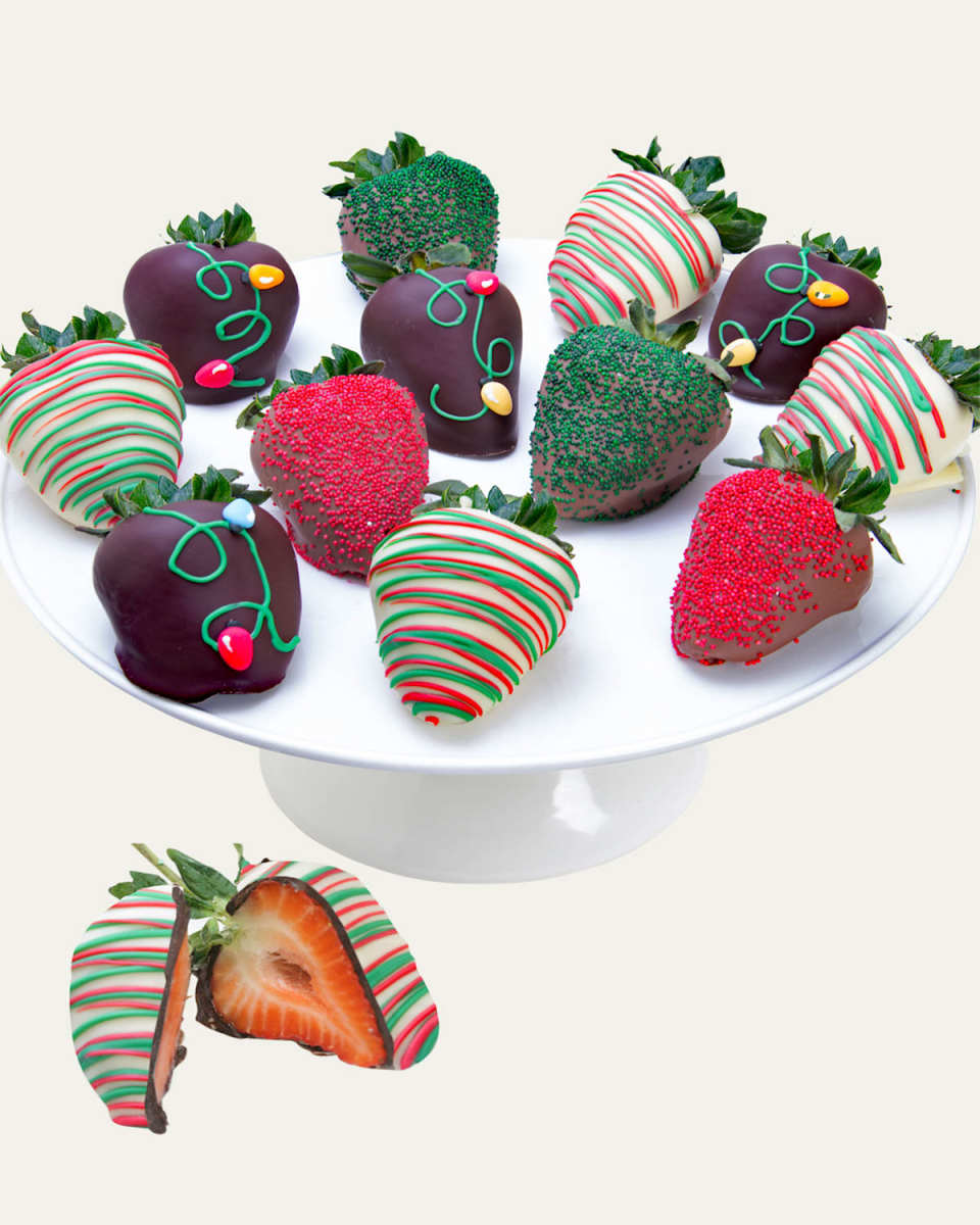 Christmas Light Belgian Chocolate Covered Strawberries